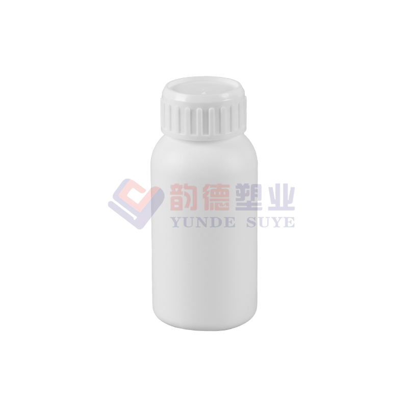 Ren hvid plastfluoreret rund flaske 100ml-02